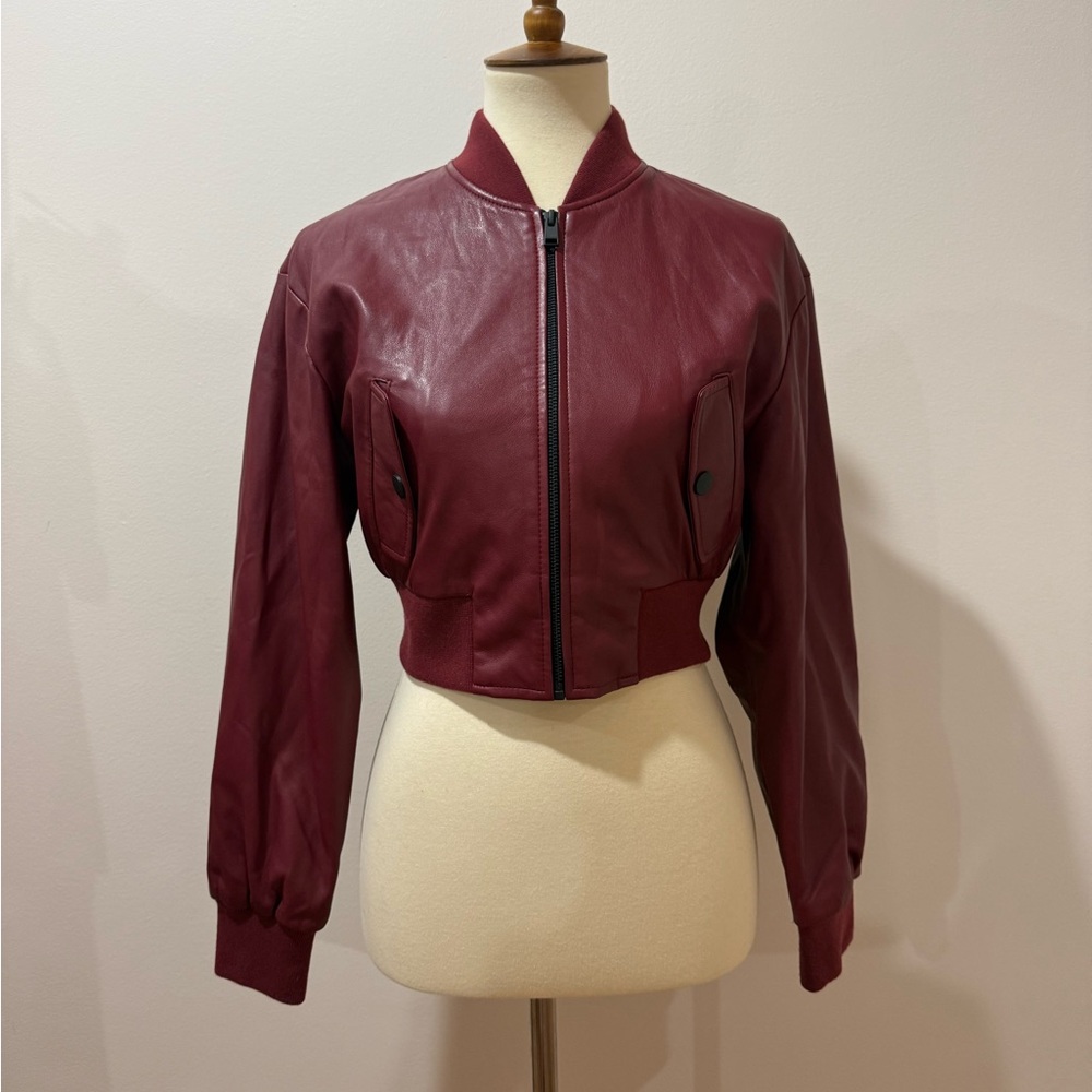 LAMARQUE Cropped Bomber Jacket — Size XS